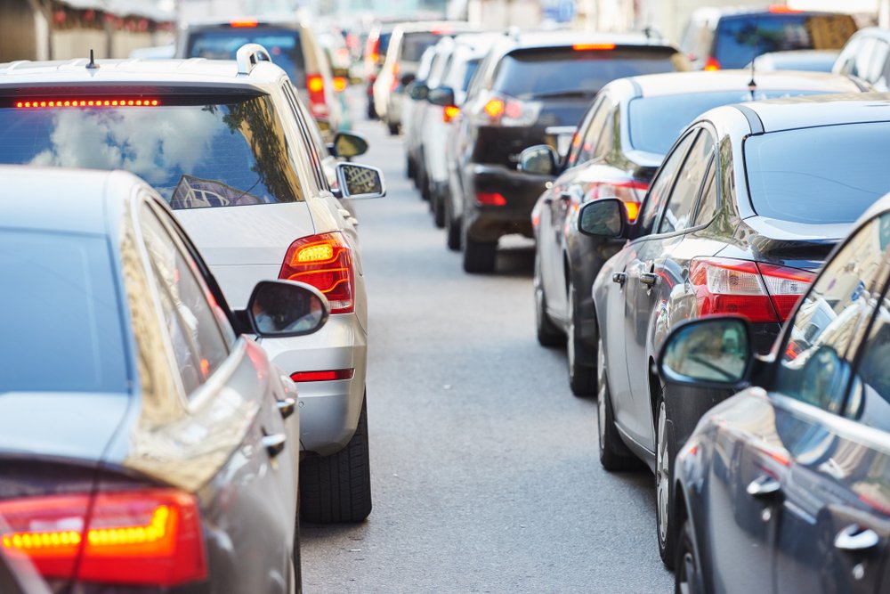 Heavy traffic on a road where drivers can receive citations in Mansfield