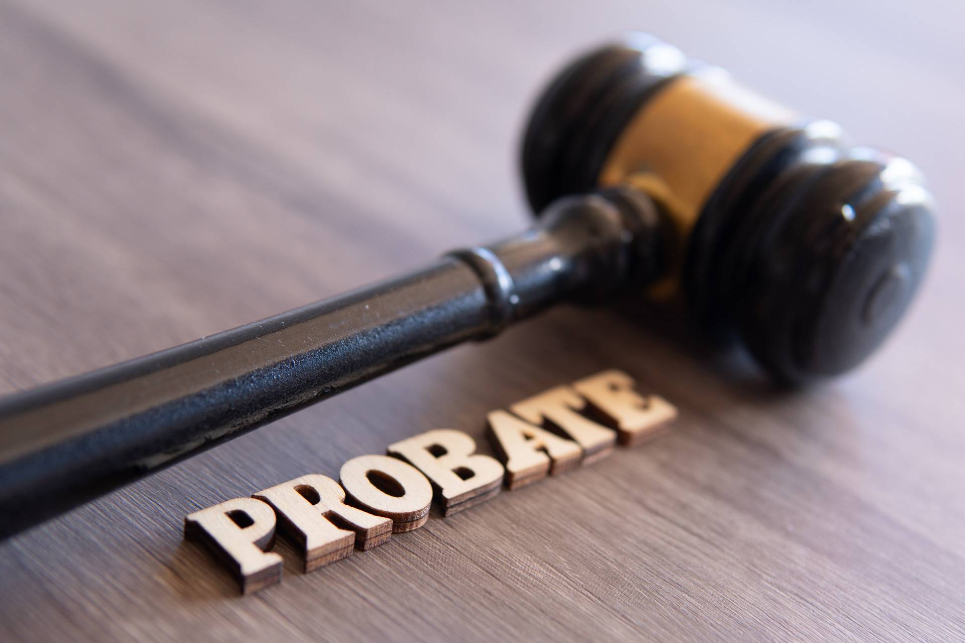 judge gavel and word probate